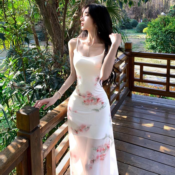 French pure desire mesh rose suspender dress children s design sense slim waist temperament hip long dress summer S
French pure desire mesh rose suspender dress children s design sense slim waist temperament hip long dress summer S