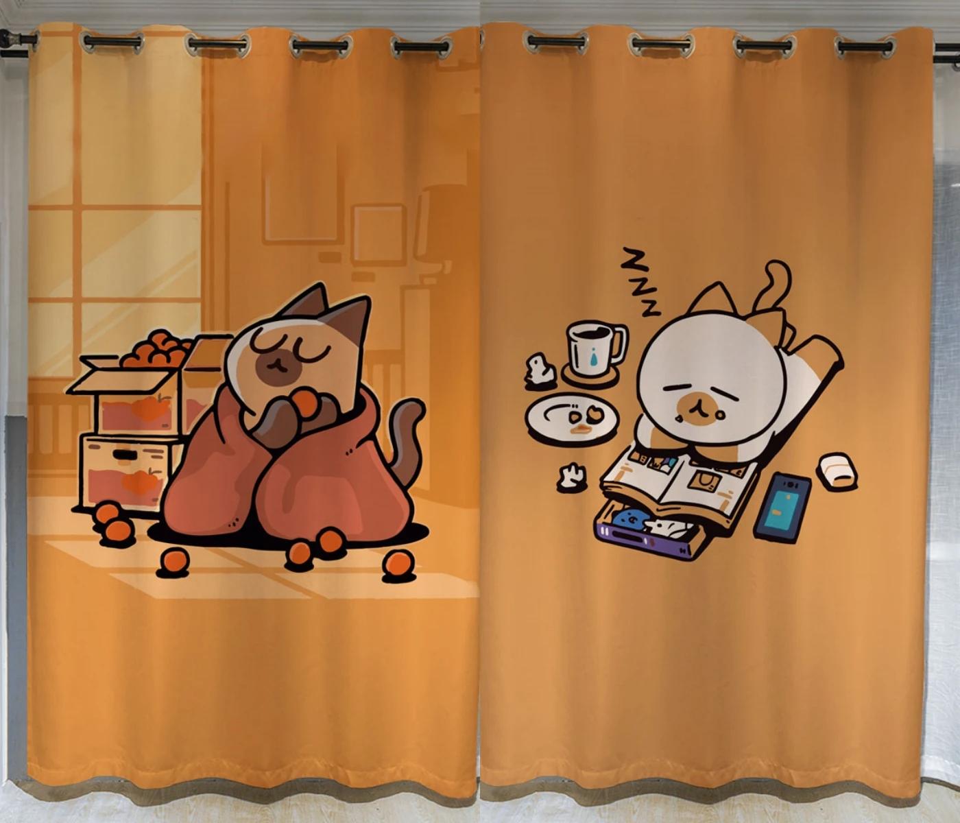 Long Curtain Blackout Curtain Cute Feline Cartoon Bed Chamber Living Room Hook Bed Chamber Perforated Drape Shading Material Drape New Arrival W55 X H120cm X 2&Grommet Top
Long Curtain Blackout Curtain Cute Feline Cartoon Bed Chamber Living Room Hook Bed Chamber Perforated Drape Shading Material Drape New Arrival W55 X H120cm X 2&Grommet Top