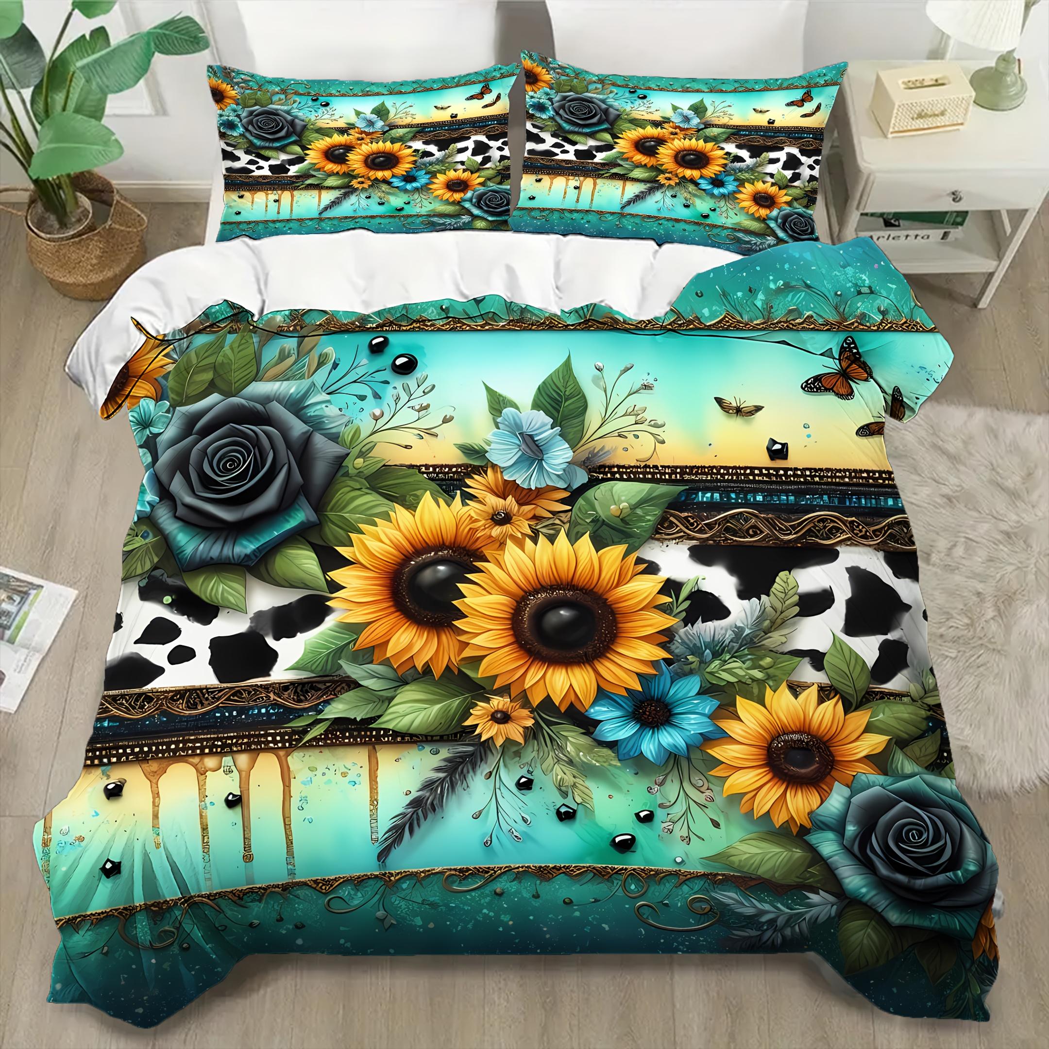 Ultra-Soft | Elegant 3pcs Ultra-Soft Sunflower Flower Duvet Cover Set | 1*Duvet Cover 2*Pillowcases, Without Core | Fashionable (135x200cm)
Ultra-Soft | Elegant 3pcs Ultra-Soft Sunflower Flower Duvet Cover Set | 1*Duvet Cover 2*Pillowcases, Without Core | Fashionable (135x200cm)