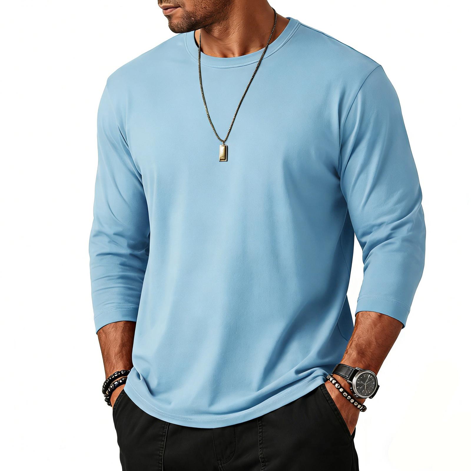 Men s Color Casual 3/4 Sleeve Top Casual Shirt Summer Shirt Blouse S синій
Men s Color Casual 3/4 Sleeve Top Casual Shirt Summer Shirt Blouse S синій
