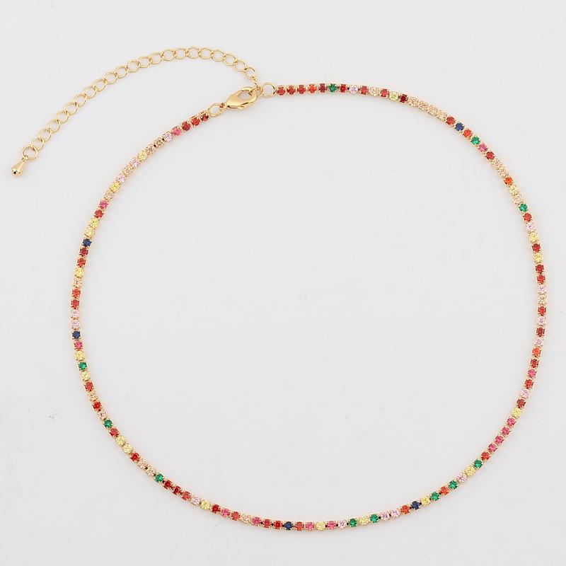 2mm cz 1 Row Shiny Tennis Chain Necklace HipHop Iced Out Bling Rainbow Cubic Zircon Gold Plated For Women Choker Jewelry
2mm cz 1 Row Shiny Tennis Chain Necklace HipHop Iced Out Bling Rainbow Cubic Zircon Gold Plated For Women Choker Jewelry
