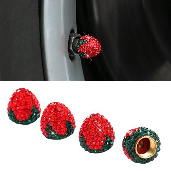4Pcs Valve Cap Replaceable Good Sealing Capacity Rhinestone Inlaided Strawberry Car Tires Valve
4Pcs Valve Cap Replaceable Good Sealing Capacity Rhinestone Inlaided Strawberry Car Tires Valve