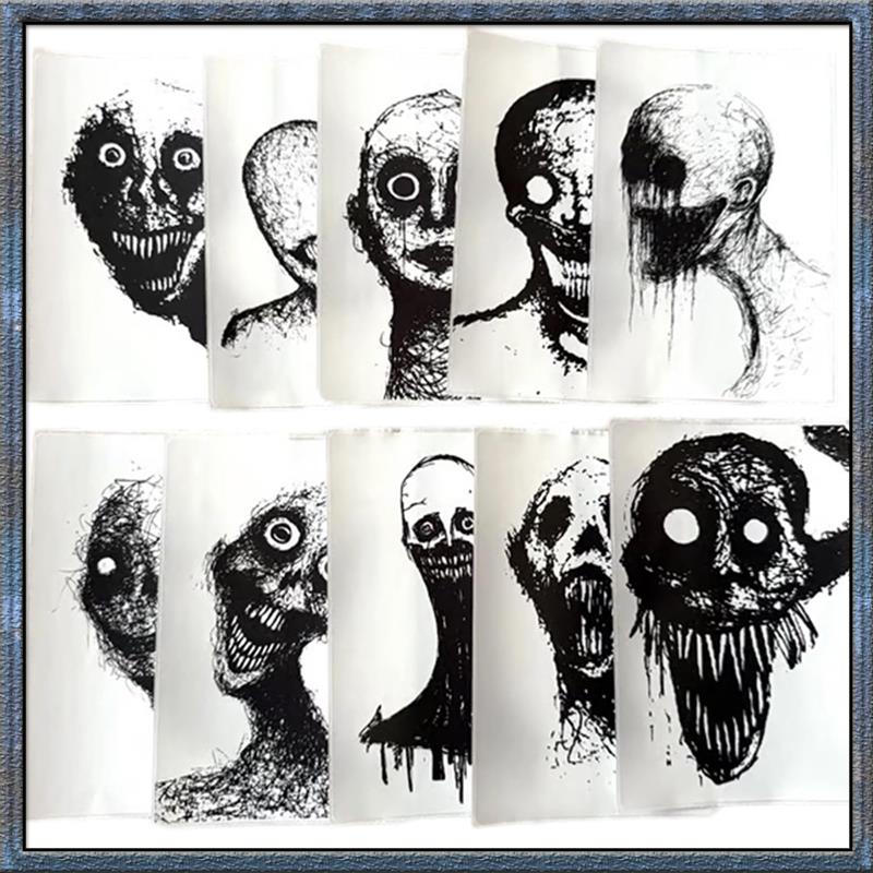 Aug. Horrifying Sketch Stickers 10-Pack Halloween Horror Ghost Stickers, Goth Spooky For Laptops Journals Water Bottles B
Aug. Horrifying Sketch Stickers 10-Pack Halloween Horror Ghost Stickers, Goth Spooky For Laptops Journals Water Bottles B