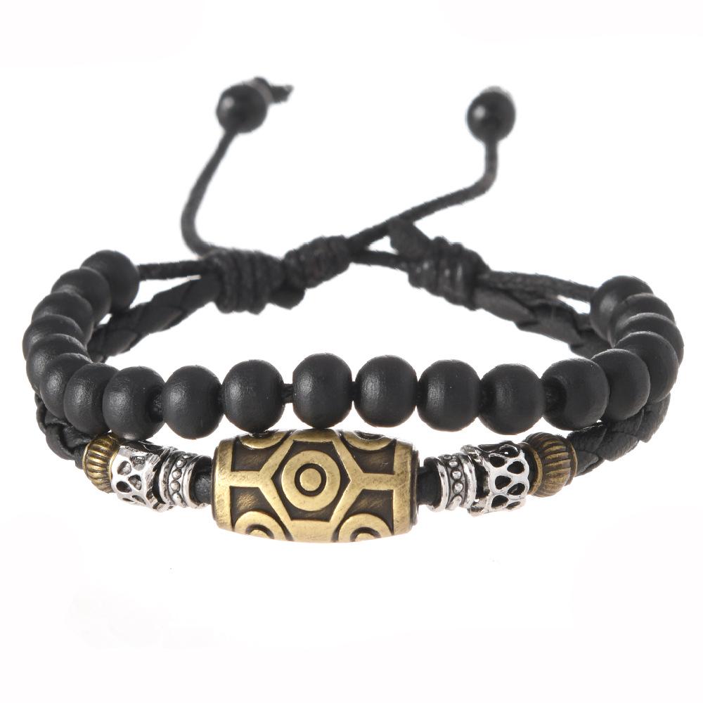 Мужское ожерелье с подвеской из вощеной веревки и браслет из бисера в стиле ретро-панк
Мужское ожерелье с подвеской из вощеной веревки и браслет из бисера в стиле ретро-панк