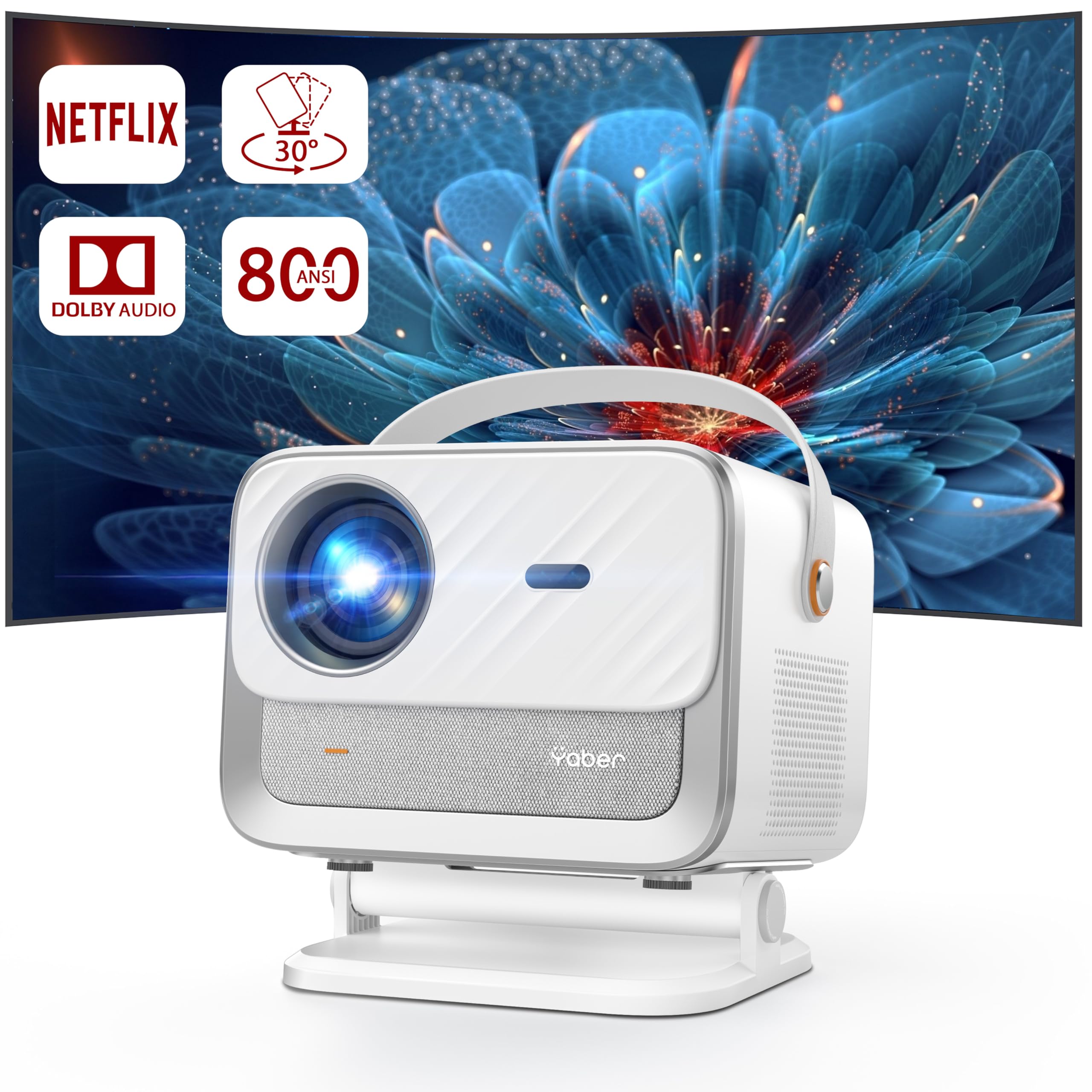 Netflix Completely Sealed Dustproof Yaber Projector for Home Use High Brightness 800ANSI Full HD 1080p Dolby Sound 20W Speaker Card Autofocus білий
Netflix Completely Sealed Dustproof Yaber Projector for Home Use High Brightness 800ANSI Full HD 1080p Dolby Sound 20W Speaker Card Autofocus білий
