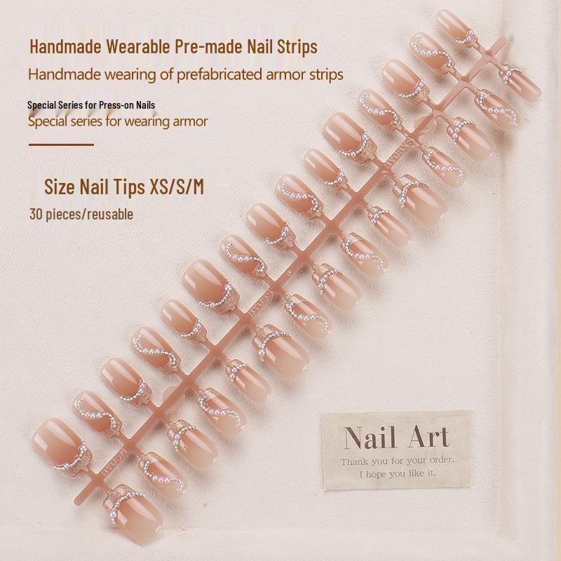 Xiaohongshu Hot Selling Wearable Glitter Pearl French Manicure Nail Tips - High-End, Pre-Made for New Year Glue Type
Xiaohongshu Hot Selling Wearable Glitter Pearl French Manicure Nail Tips - High-End, Pre-Made for New Year Glue Type