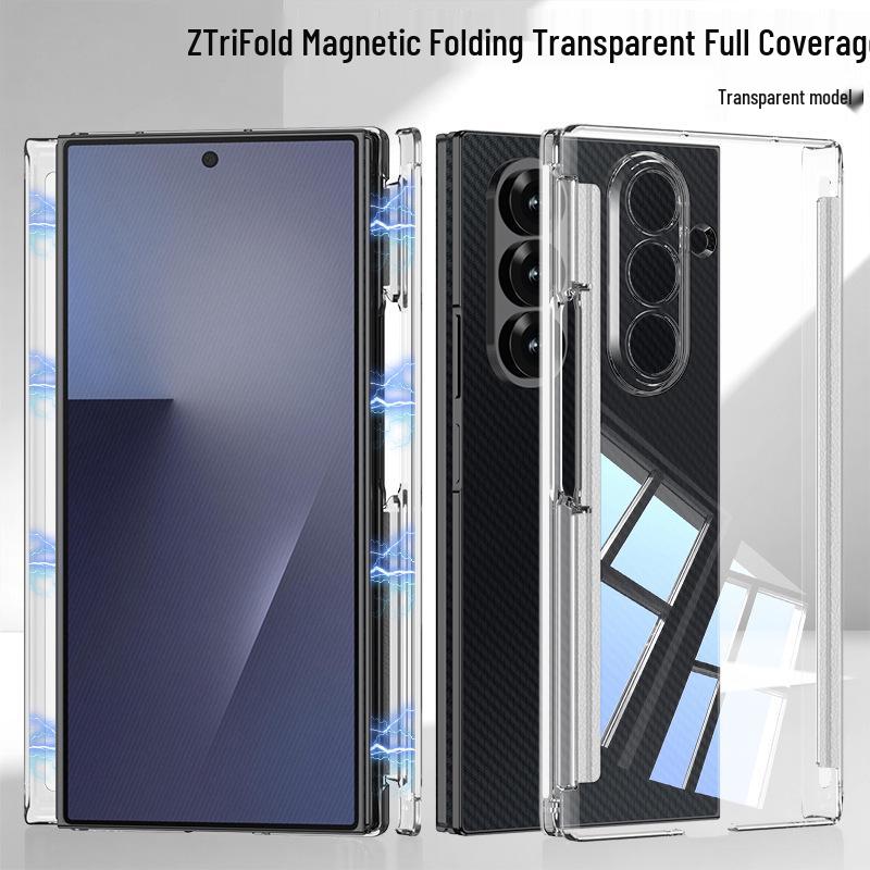 Samsung Z TriFold Case: Transparent, Fashionable Double-Hinge Magnetic Airbag Cover for Men and Women. SM-Z TriFold
Samsung Z TriFold Case: Transparent, Fashionable Double-Hinge Magnetic Airbag Cover for Men and Women. SM-Z TriFold