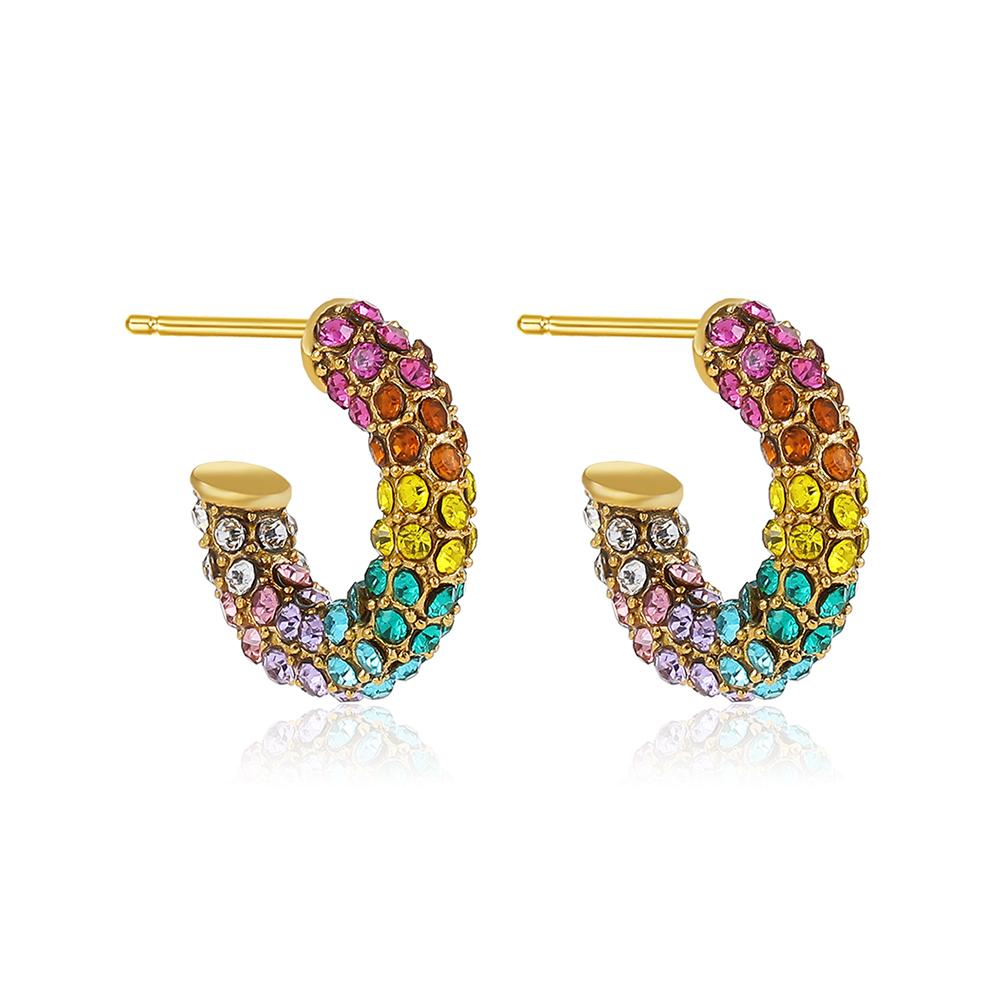 Fashion Stainless Steel Gold Plated Hoop Earrings for Women Colorful Zirconia Small Huggie Trendy Zircon Accessories Gifts
Fashion Stainless Steel Gold Plated Hoop Earrings for Women Colorful Zirconia Small Huggie Trendy Zircon Accessories Gifts