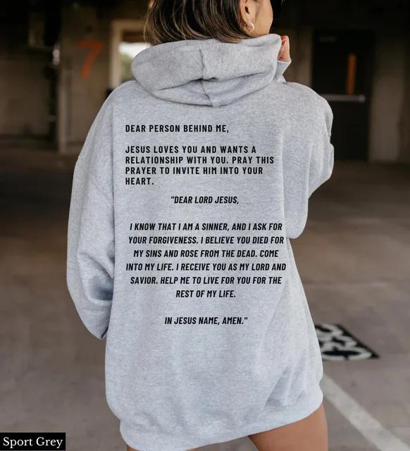 Дорогий Той, Хто Позаду Мене Зимовий Новий Світшот Худі Ісуса Християнське Худі 3XL
Дорогий Той, Хто Позаду Мене Зимовий Новий Світшот Худі Ісуса Християнське Худі 3XL