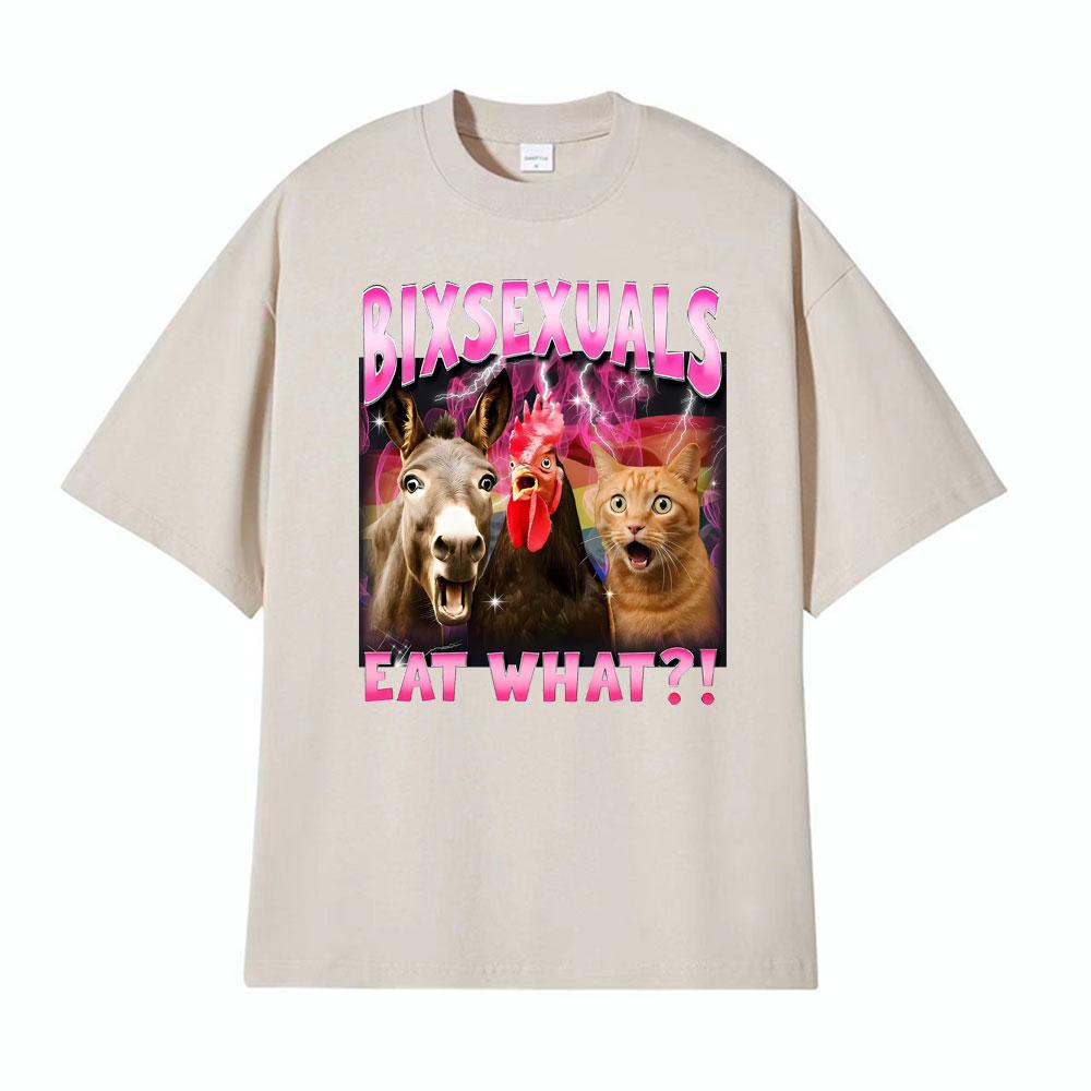 Bixsexuals Eat What Funny Pride Retro Animal Meme Graphic T Shirts Unisex Women Fashion Short Sleeve Tshirt Cotton Comfort T Shirt 4XL
Bixsexuals Eat What Funny Pride Retro Animal Meme Graphic T Shirts Unisex Women Fashion Short Sleeve Tshirt Cotton Comfort T Shirt 4XL