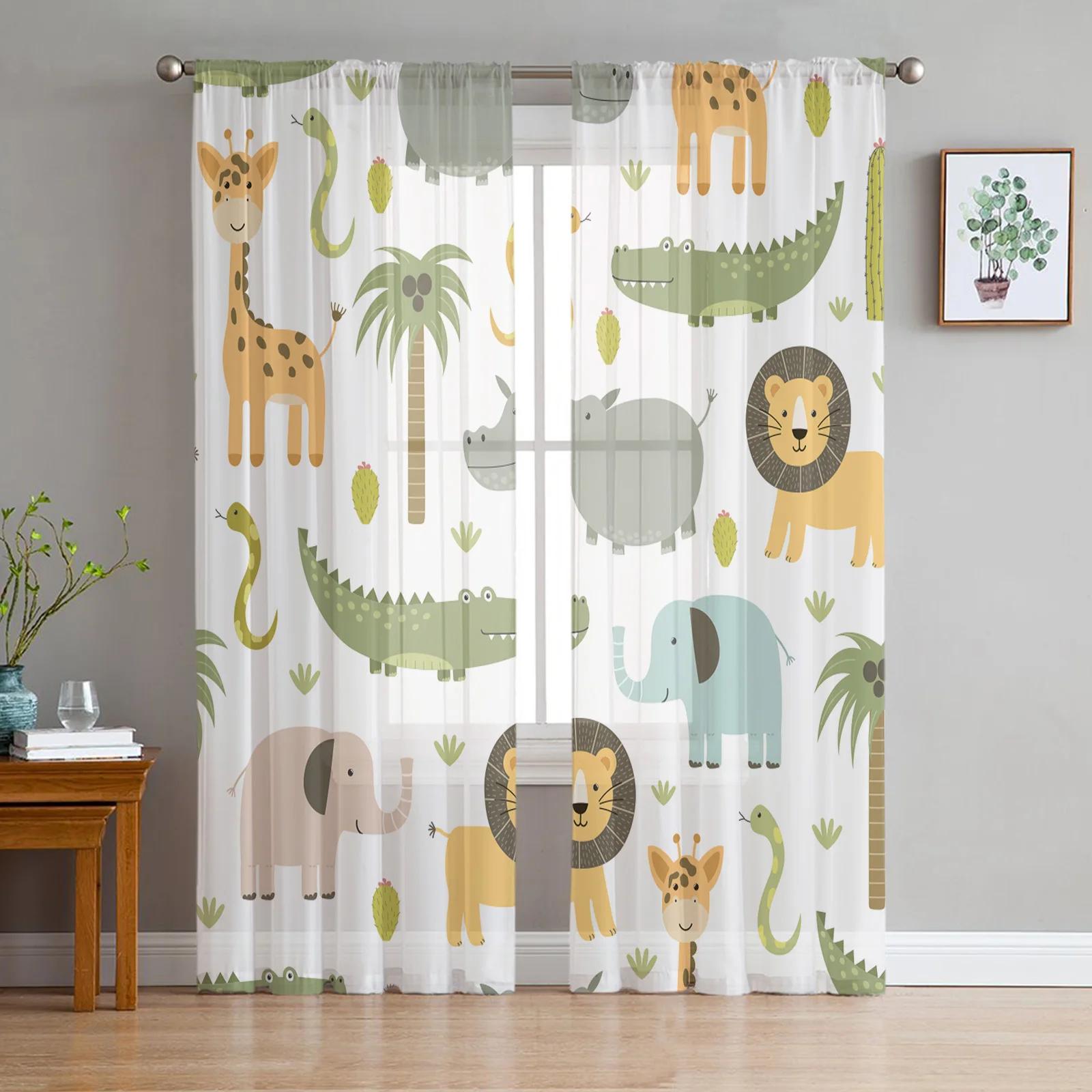 African Wild Animals Lion Translucent Drapes Living Room Window Tulle Drapes For Bedroom Space Kitchen Area Home Decoration Voile Curtains W135 x H115cm x1&Rod Pocket
African Wild Animals Lion Translucent Drapes Living Room Window Tulle Drapes For Bedroom Space Kitchen Area Home Decoration Voile Curtains W135 x H115cm x1&Rod Pocket