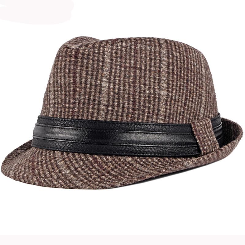 HT2774 Fedoras Autumn Winter Hat Caps for Men Vintage Plaid Wool Hat Retro Gentleman Black Band Fedora Hat Male Trilby Jazz Hat 56-58cm кавовий
HT2774 Fedoras Autumn Winter Hat Caps for Men Vintage Plaid Wool Hat Retro Gentleman Black Band Fedora Hat Male Trilby Jazz Hat 56-58cm кавовий