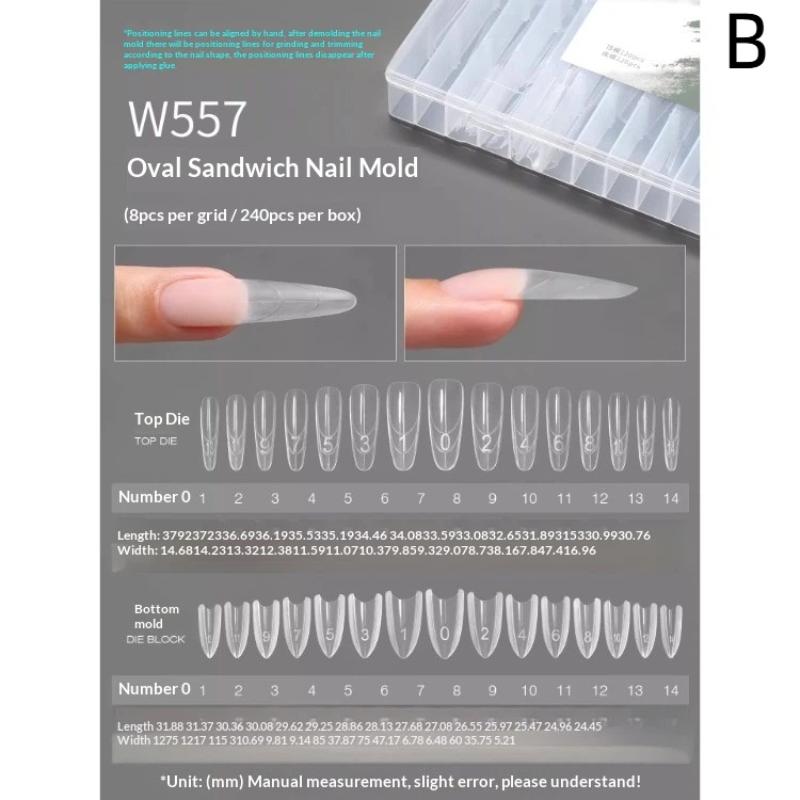 240 Pcs Sandwich Nail Mode For Nail Extension Almond Coffin 15 Size Nail Rapid Extension Dual Forms Bottom And Top Manicure Tool
240 Pcs Sandwich Nail Mode For Nail Extension Almond Coffin 15 Size Nail Rapid Extension Dual Forms Bottom And Top Manicure Tool