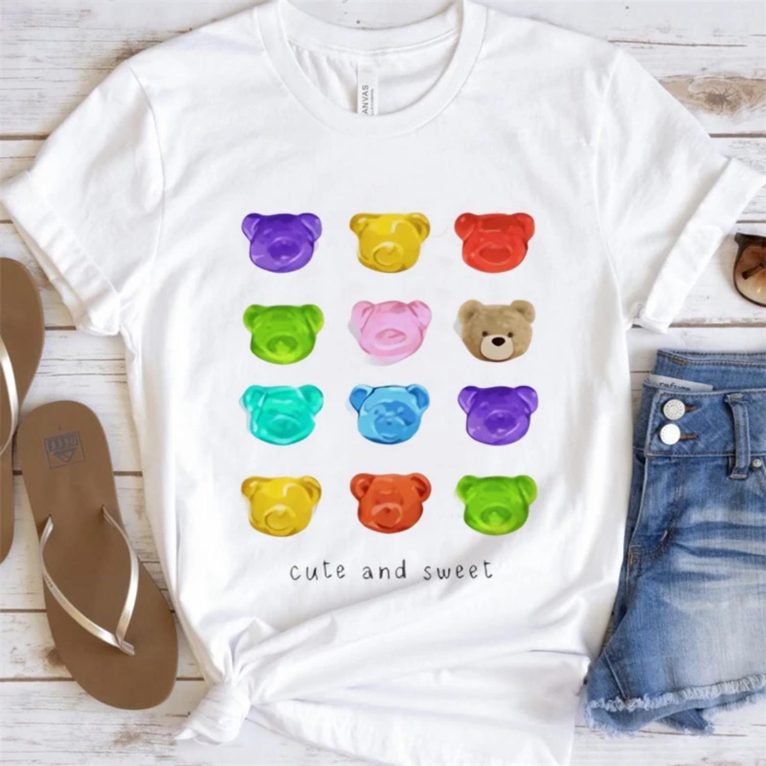 Cute and Sweet Bear Faces Printed Women s Summer T-Shirt Trendy Tee Cute Pattern Fashion Basic Tee Short Sleeved O-Neck For Lady XXXXXL білий
Cute and Sweet Bear Faces Printed Women s Summer T-Shirt Trendy Tee Cute Pattern Fashion Basic Tee Short Sleeved O-Neck For Lady XXXXXL білий