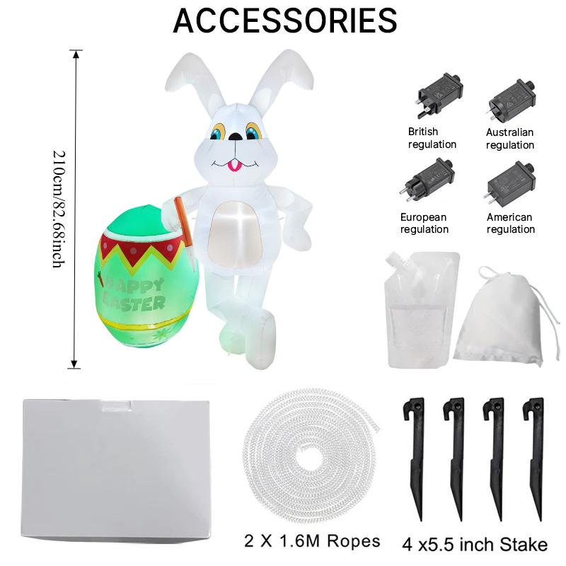 2.1m/7FT Easter Outdoor Holiday Decorations Rabbit Sit on Mushroom Inflatable Built in LED Lights Indoor Courtyard Ornament EU
2.1m/7FT Easter Outdoor Holiday Decorations Rabbit Sit on Mushroom Inflatable Built in LED Lights Indoor Courtyard Ornament EU