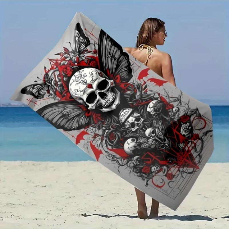 1pc Vintage Skull & Butterfly Beach Towel - Soft Polyester Microfiber Beach Accessories Skull Print | Durable Fabric,Beach Towel W40*H60(CM)
1pc Vintage Skull & Butterfly Beach Towel - Soft Polyester Microfiber Beach Accessories Skull Print | Durable Fabric,Beach Towel W40*H60(CM)