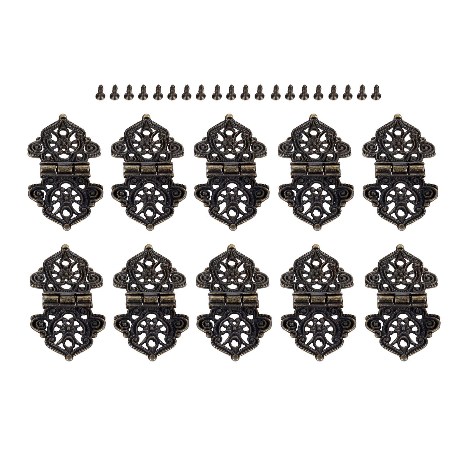 10 Pcs Antique Bronze/Gold Decorative Hinges Wood Box Cabinet Door Butt Hinges Old Chinese Style Furniture Hardware with Screws
10 Pcs Antique Bronze/Gold Decorative Hinges Wood Box Cabinet Door Butt Hinges Old Chinese Style Furniture Hardware with Screws