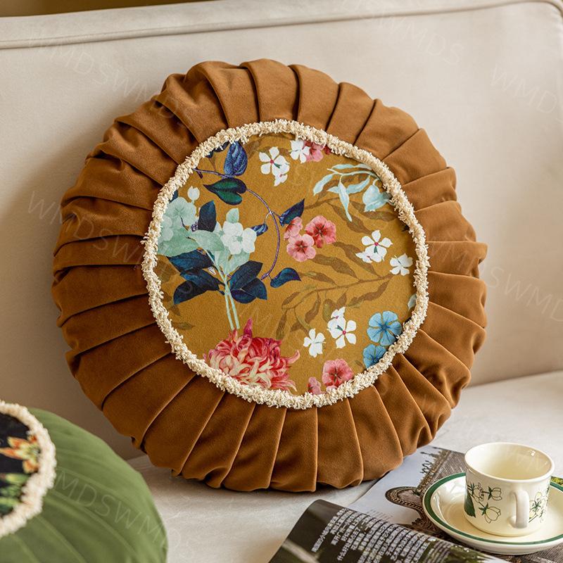 НОВЫЙ Круглый Стул Подушка для Медитации Сиденье Китайский Ретро Стиль Коврик для Пола Хлопок Лен Подушка для Сиденья Декор Офис Общежитие Подушка оранжевый