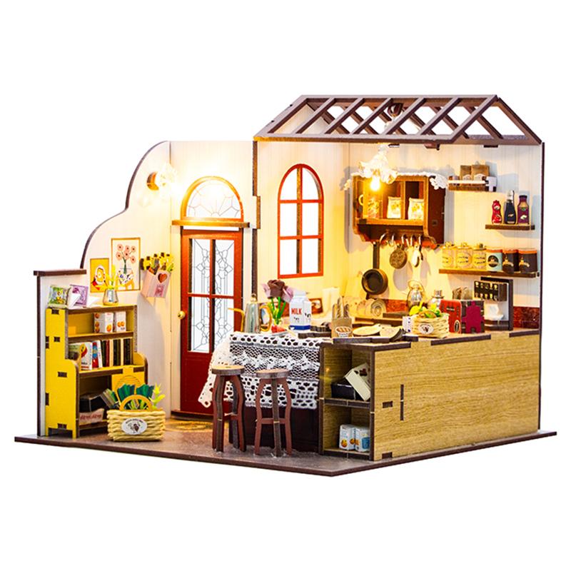 DIY Wooden Miniature Kitchen DollHouse Model Building Kits House Toys with Furniture for Children Gift Wooden Crafts Dollhouses
DIY Wooden Miniature Kitchen DollHouse Model Building Kits House Toys with Furniture for Children Gift Wooden Crafts Dollhouses