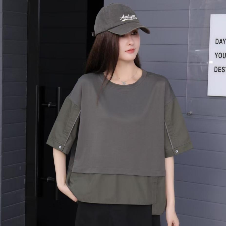 DIMANAF 2025 Women Summer Solid Plus Size T-shirt Short Sleeve Long Buttons Loose Tops Tees One Size 
DIMANAF 2025 Women Summer Solid Plus Size T-shirt Short Sleeve Long Buttons Loose Tops Tees One Size