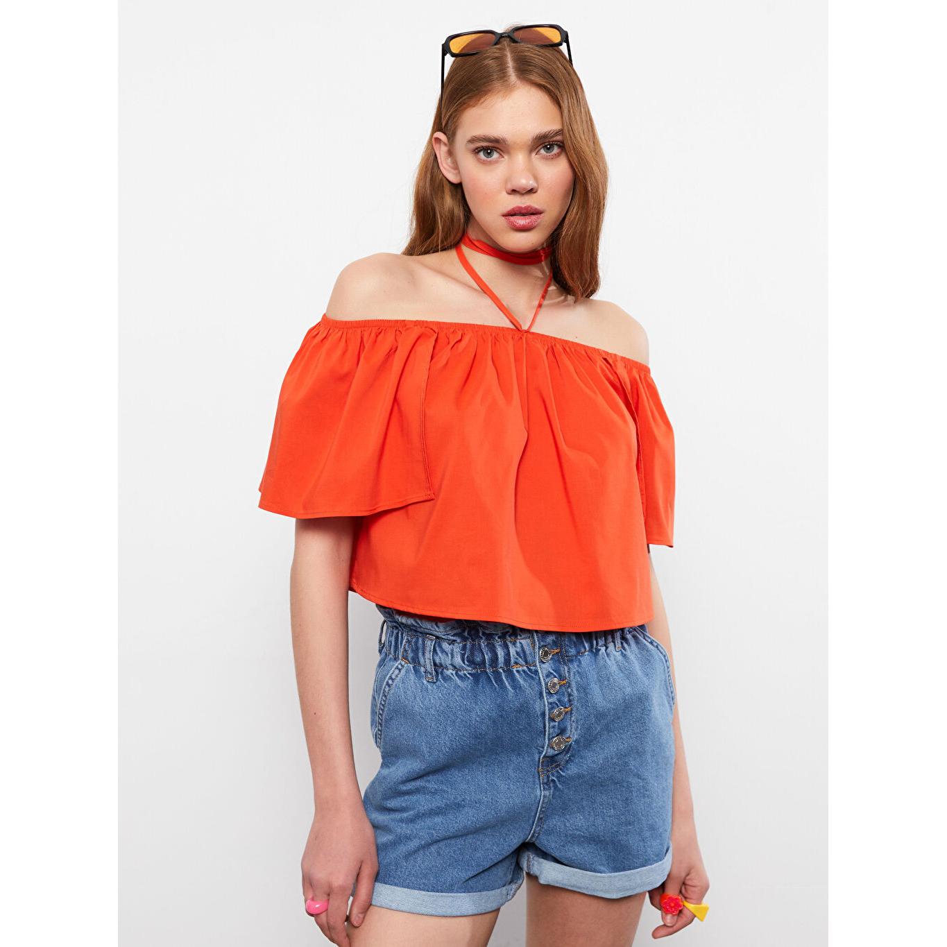 LCW CASUAL Женская блузка из поплина с короткими рукавами и воротником-лодочкой оранжевого цвета
LCW CASUAL Женская блузка из поплина с короткими рукавами и воротником-лодочкой оранжевого цвета