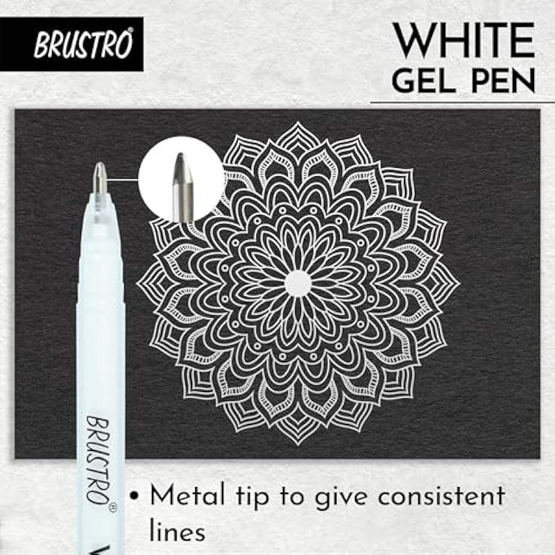 BRUSTRO White Gel Pen Pack of 12. (1 MM tip) 1 count (Pack of 12) белый
BRUSTRO White Gel Pen Pack of 12. (1 MM tip) 1 count (Pack of 12) белый