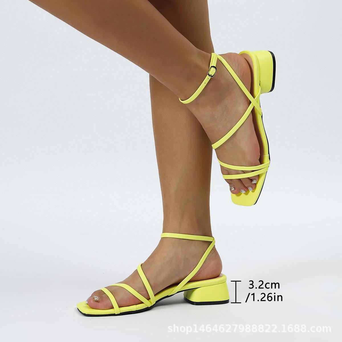 New square head thin strap buckle thick heel sandals women s fashion open toe sexy high heel sandals women 43 жовто-зелений
New square head thin strap buckle thick heel sandals women s fashion open toe sexy high heel sandals women 43 жовто-зелений