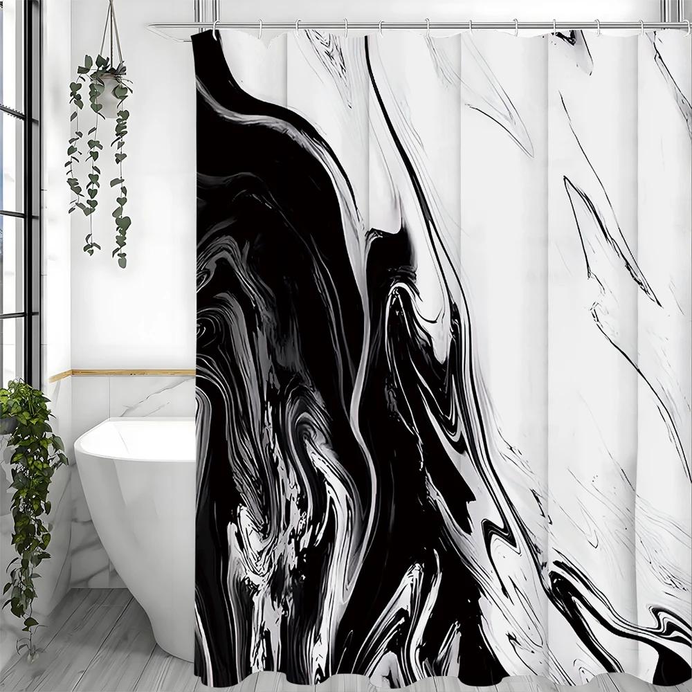 Abstract Black Marble Creative Design Art Modern Geometric Shower Curtain, Bathroom Decorative Shower Curtain, Waterproof Shower W60H190(CM)-1 Pcs
Abstract Black Marble Creative Design Art Modern Geometric Shower Curtain, Bathroom Decorative Shower Curtain, Waterproof Shower W60H190(CM)-1 Pcs
