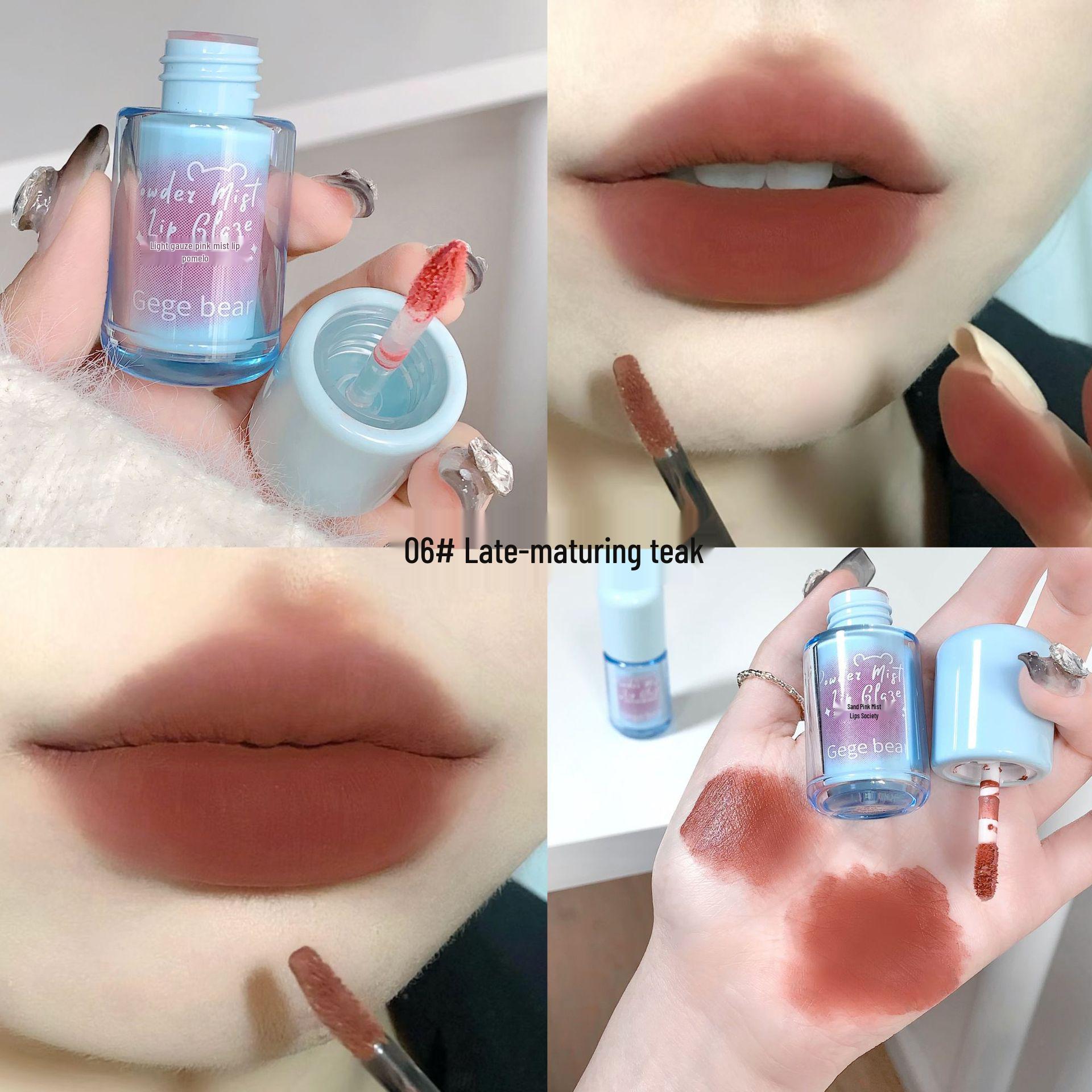 Gegebear Velvet Matte Powder Mist Lip Glaze - Long-lasting, Non-transferable, Whitening Effect
Gegebear Velvet Matte Powder Mist Lip Glaze - Long-lasting, Non-transferable, Whitening Effect