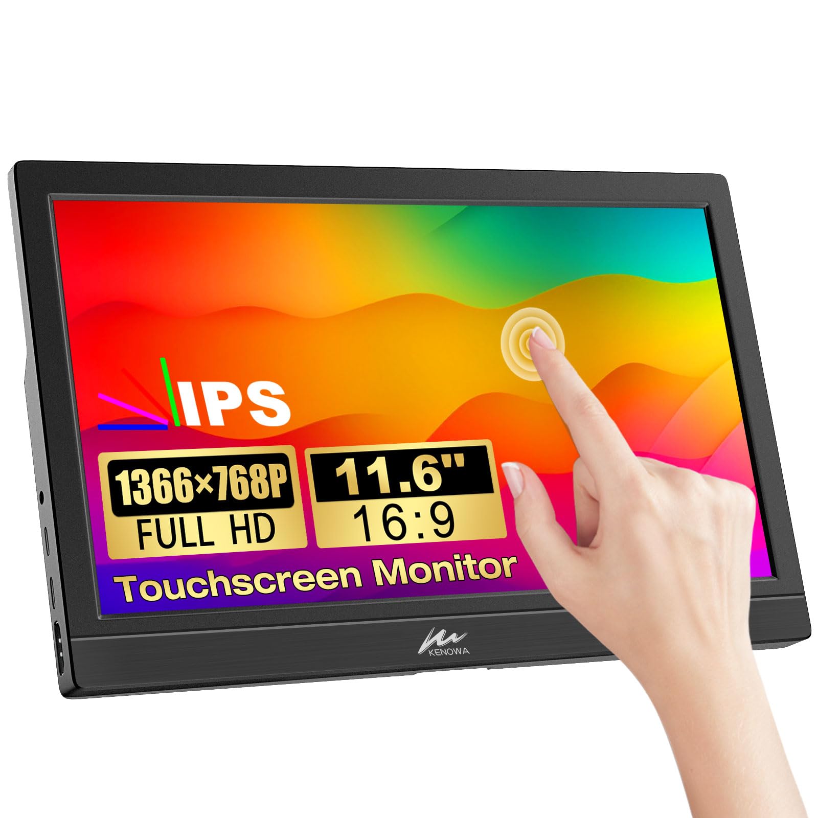 inch Touch Mobile Monitor Kenowa Mobile Display Ultra Thin Lightweight HDR Game Monitor FHD 1366x768 Resolution Wide Color Gamut USB Type C Standard
inch Touch Mobile Monitor Kenowa Mobile Display Ultra Thin Lightweight HDR Game Monitor FHD 1366x768 Resolution Wide Color Gamut USB Type C Standard