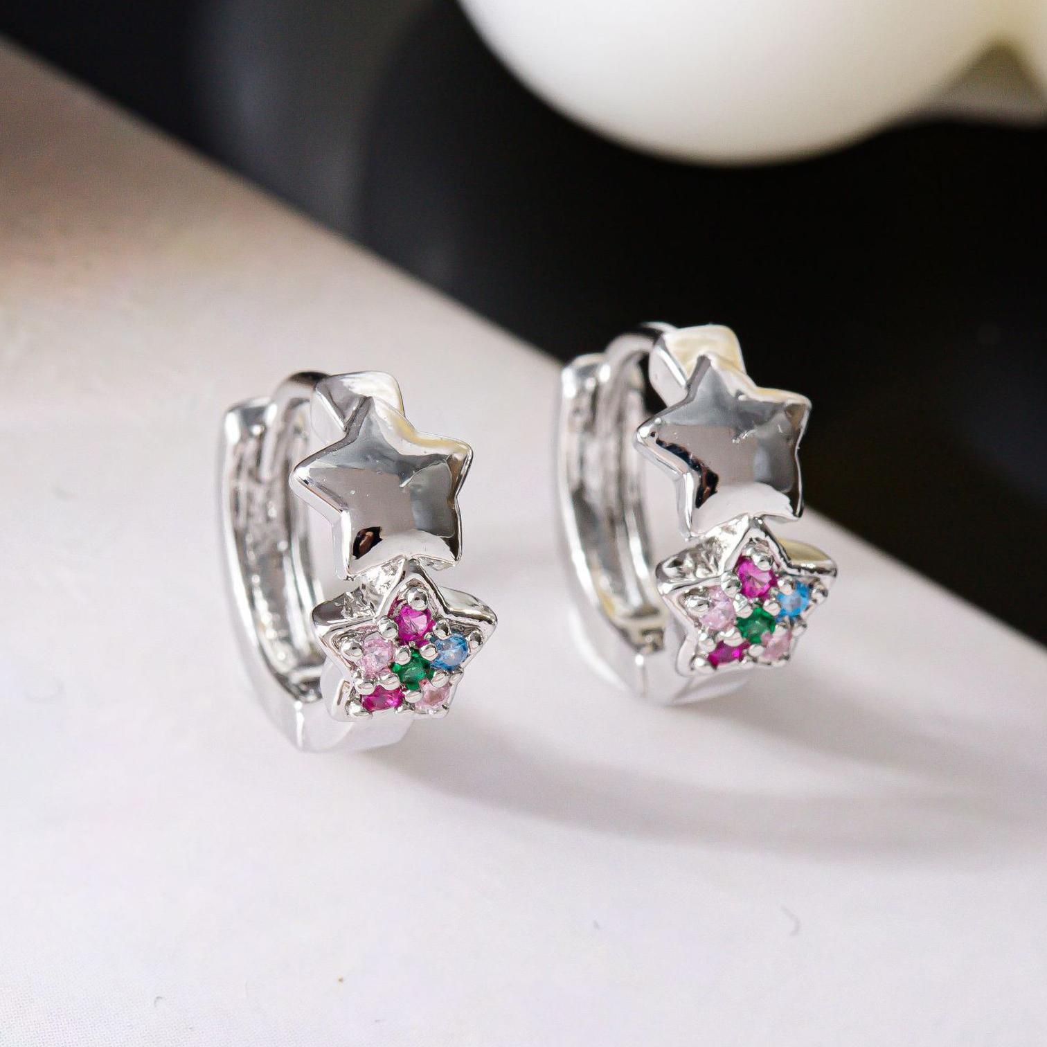 Cute Female Colorful Star Zircon Stone Hoop Earrings 2024 Trend Gold Color Summer Jewelry For Women
Cute Female Colorful Star Zircon Stone Hoop Earrings 2024 Trend Gold Color Summer Jewelry For Women