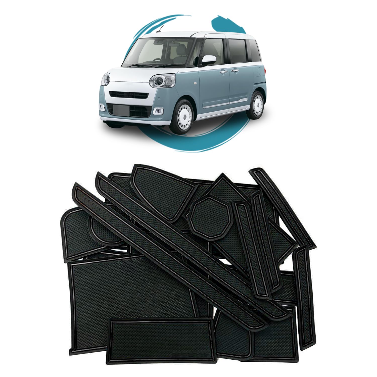 ruiya Индивидуальный набор резиновых ковриков в карманы дверей для Daihatsu Move Canvas 2022 года, резиновые и 17- peças (LA850S/LA860S) - Противоскользящие коврики, чёрный
ruiya Индивидуальный набор резиновых ковриков в карманы дверей для Daihatsu Move Canvas 2022 года, резиновые и 17- peças (LA850S/LA860S) - Противоскользящие коврики, чёрный