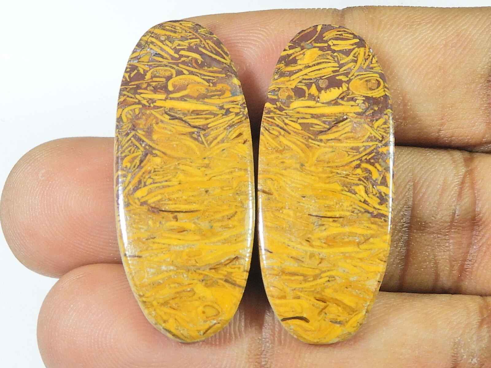 15X38X05 MM Натуральная яшма Мариам, пара овальных кабошонов, драгоценный камень 53 карата SK-3409
15X38X05 MM Натуральная яшма Мариам, пара овальных кабошонов, драгоценный камень 53 карата SK-3409