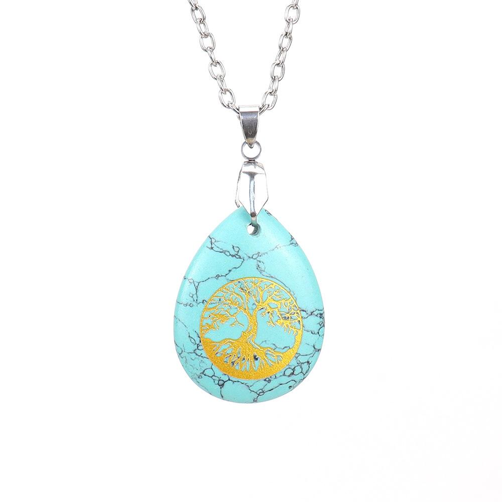 Natural Crystal Tree Of Life Water Drop Necklace Semi-Precious Stone Inlaid Lucky Tree Pendant N628
Natural Crystal Tree Of Life Water Drop Necklace Semi-Precious Stone Inlaid Lucky Tree Pendant N628