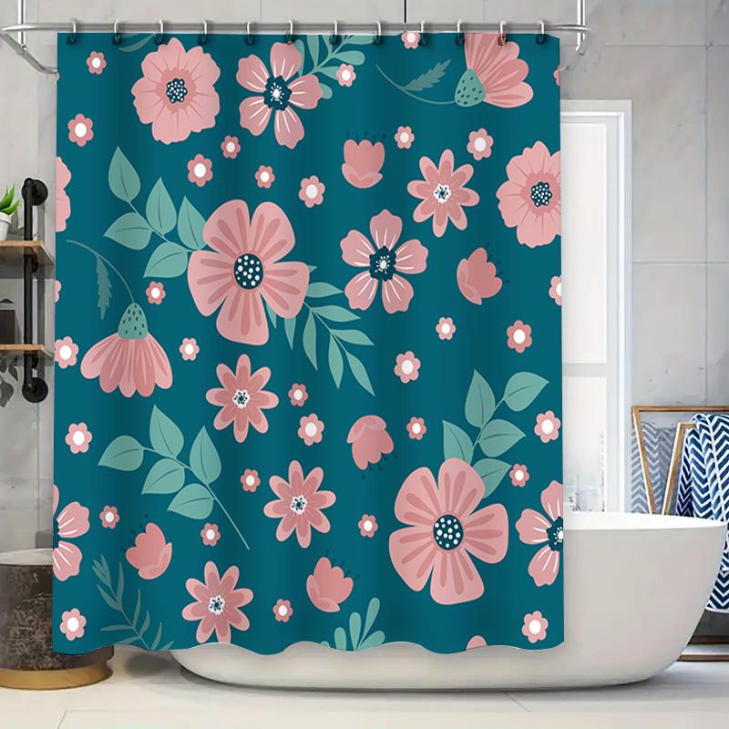 Blue Shower Curtain With Flower Print Perfect For Bathroom Decor 3D Printed Waterproof Fabric Various Sizes Available On W60H190(CM)-1 Pcs
Blue Shower Curtain With Flower Print Perfect For Bathroom Decor 3D Printed Waterproof Fabric Various Sizes Available On W60H190(CM)-1 Pcs