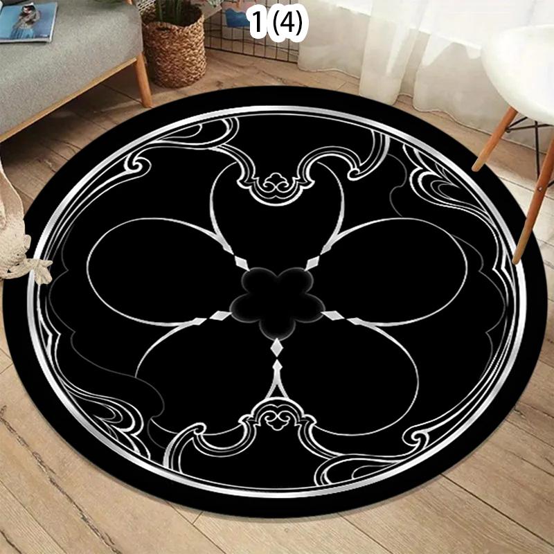 Geometric Heart Round Carpet Black White Flowers Pattern Rug Modern Home Decor Soft Non-slip Floor Mat for Living Room Bedroom 100cm
Geometric Heart Round Carpet Black White Flowers Pattern Rug Modern Home Decor Soft Non-slip Floor Mat for Living Room Bedroom 100cm