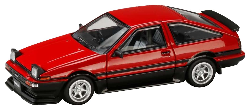 Toyota Sprinter Trueno, пізня модель, стиль JDM, 1/64, червоний/чорний 
Toyota Sprinter Trueno, пізня модель, стиль JDM, 1/64, червоний/чорний
