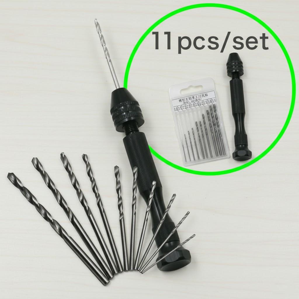 DIY Mini Aluminum Hand Drill Set 11 Pcs 26 Pcs Keyless Chuck Compact Portable Tools for Crafts and Home Use
DIY Mini Aluminum Hand Drill Set 11 Pcs 26 Pcs Keyless Chuck Compact Portable Tools for Crafts and Home Use