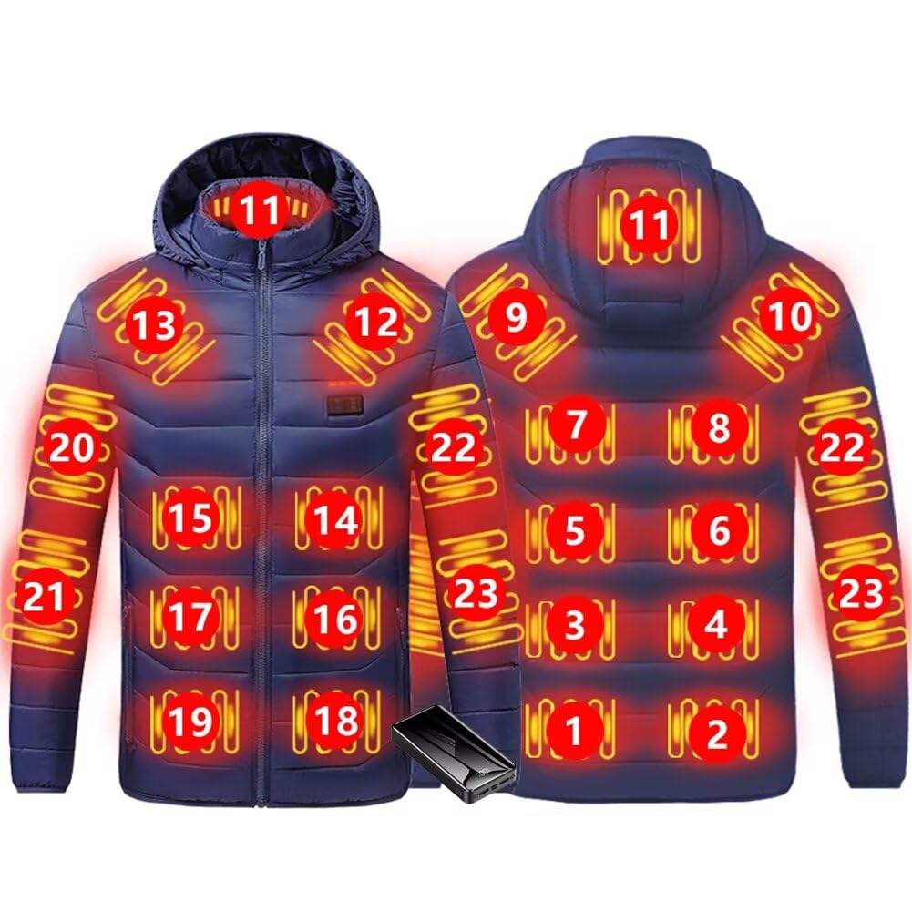 Quantum Electric Heated Jacket with 23 20000mAh Independent Temperature 4 Switch 3 Temperature Removable Sizes Padded Navy 23 A.E. Heaters, Battery,
Quantum Electric Heated Jacket with 23 20000mAh Independent Temperature 4 Switch 3 Temperature Removable Sizes Padded Navy 23 A.E. Heaters, Battery,