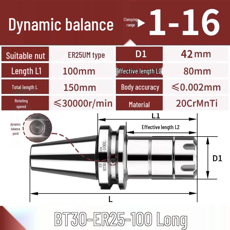 Aokewen BT30-ER25-70 Dynamic Balance CNC Tool Holder
Aokewen BT30-ER25-70 Dynamic Balance CNC Tool Holder
