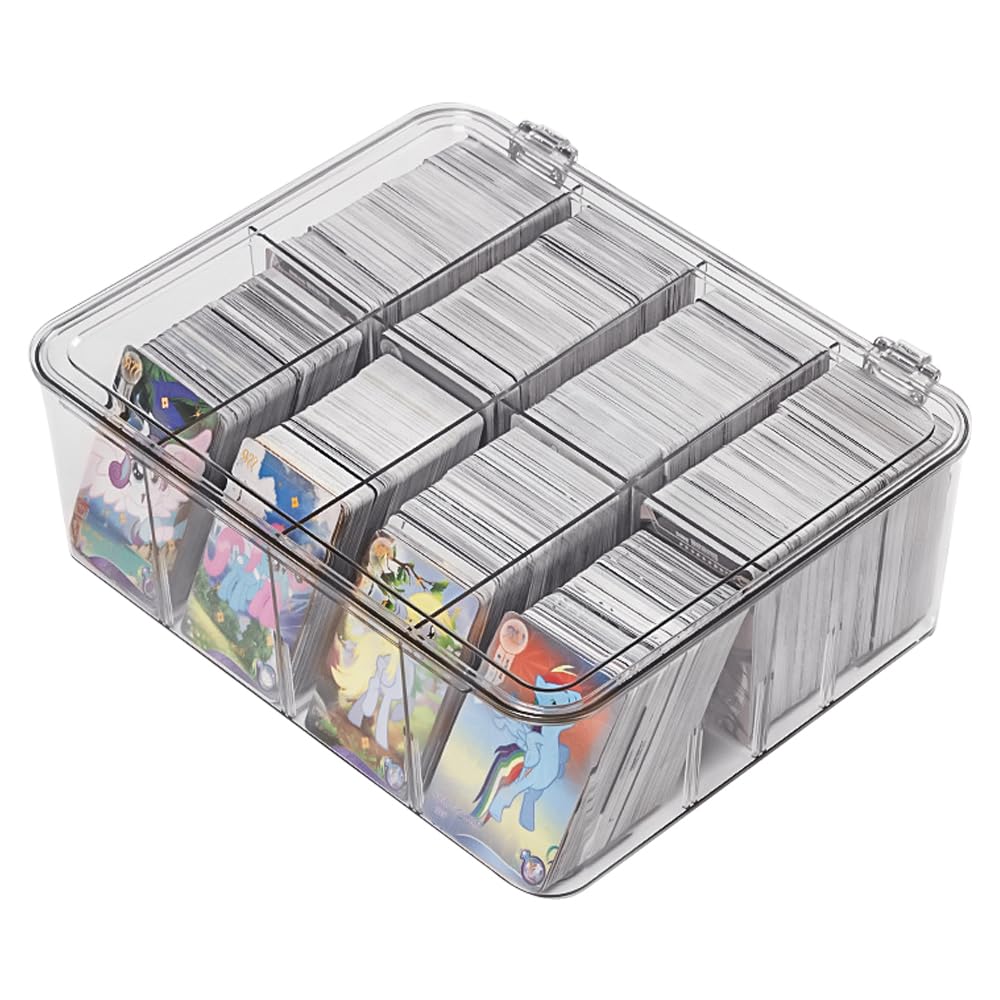 TOREJAX Card Storage Box Storage Clear Case with Lid Rounded Corner Design Dustproof Easy to See Inside Multipurpose Trading Card
TOREJAX Card Storage Box Storage Clear Case with Lid Rounded Corner Design Dustproof Easy to See Inside Multipurpose Trading Card