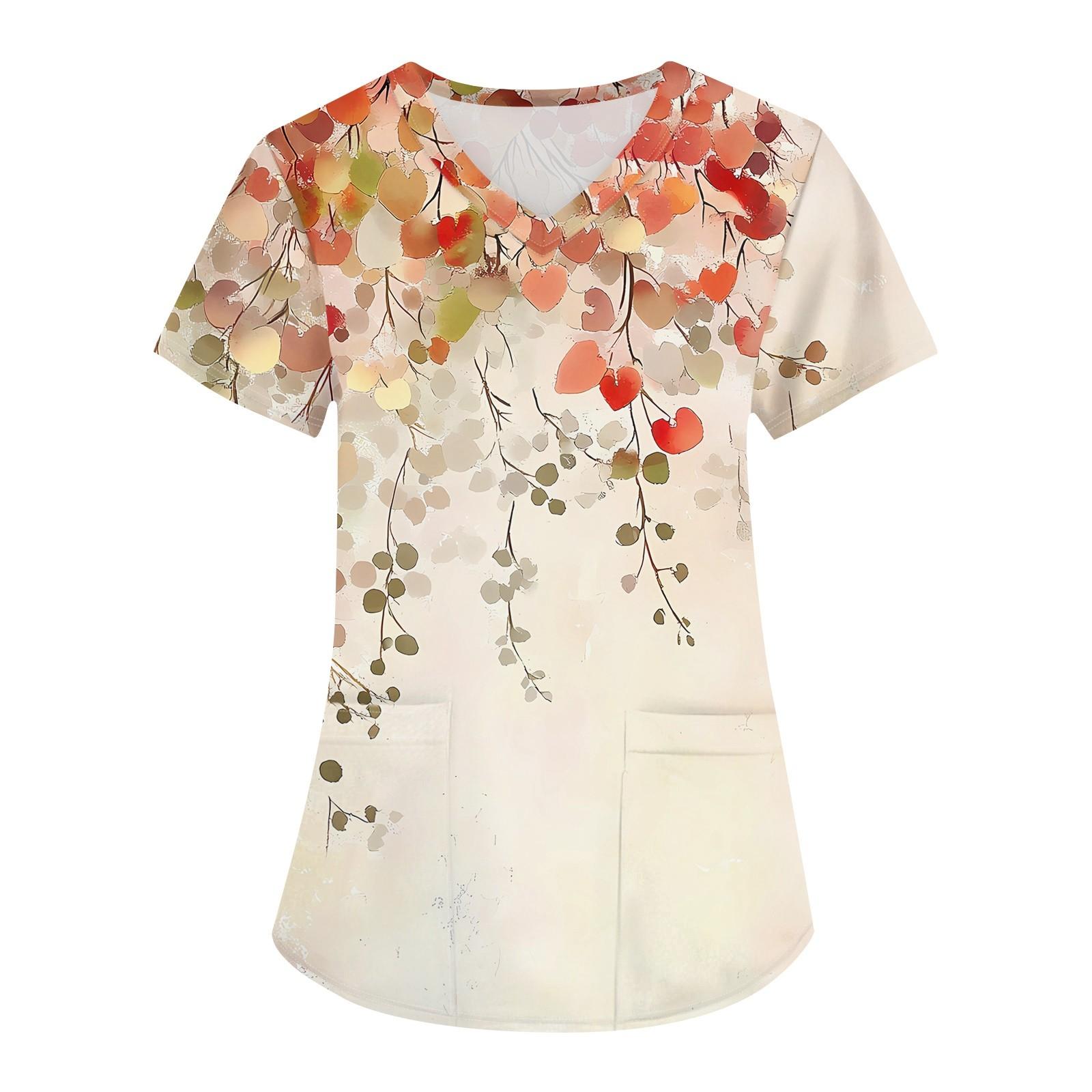 Женская мода с v-образным вырезом, короткими рукавами и карманами, топы с принтом XL красный
Женская мода с v-образным вырезом, короткими рукавами и карманами, топы с принтом XL красный