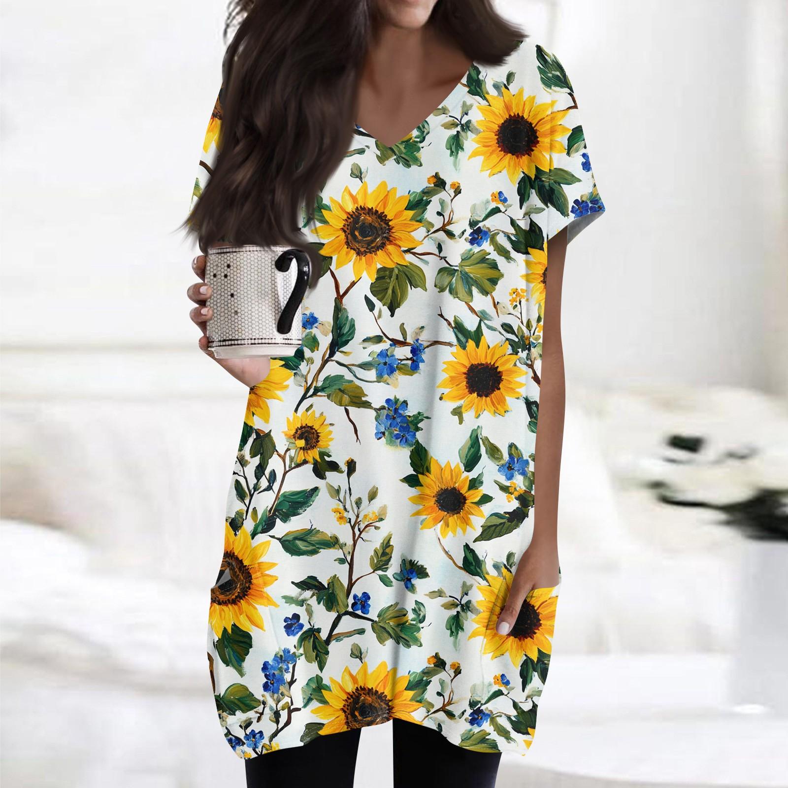 Women s Retro Flower And Leaf Print V-Neck Midi Pocket Short Sleeve Top XXL
Women s Retro Flower And Leaf Print V-Neck Midi Pocket Short Sleeve Top XXL