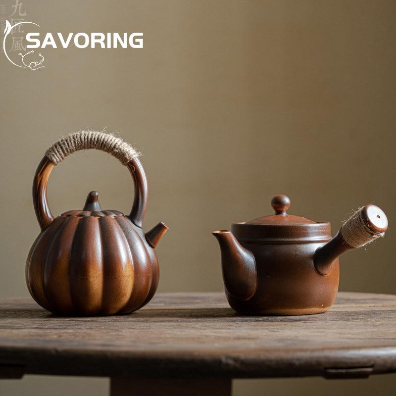 Creativity Fireplace Tea Pot Ceramics Pumpkin Loop-hled Teapot Side Hled Teapots Tea Maker Kettle Indoor Outdoor Teaware
Creativity Fireplace Tea Pot Ceramics Pumpkin Loop-hled Teapot Side Hled Teapots Tea Maker Kettle Indoor Outdoor Teaware