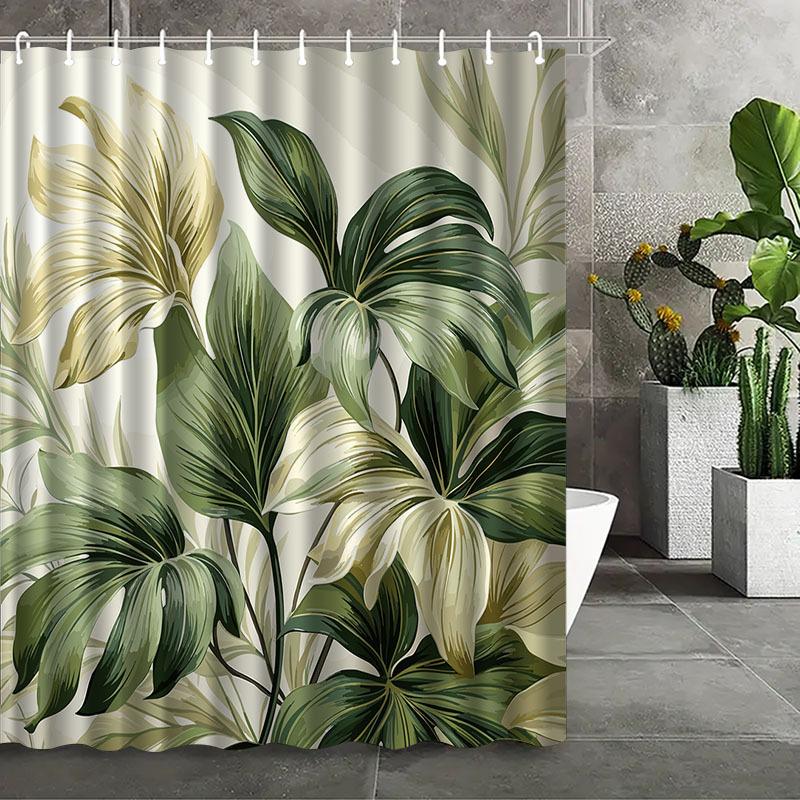 Tropical Leaves Shower Curtain Monstera Palm Design Green And Gold Botanical Pattern Waterproof Bath Decor W60H190(CM)-1 Pcs
Tropical Leaves Shower Curtain Monstera Palm Design Green And Gold Botanical Pattern Waterproof Bath Decor W60H190(CM)-1 Pcs