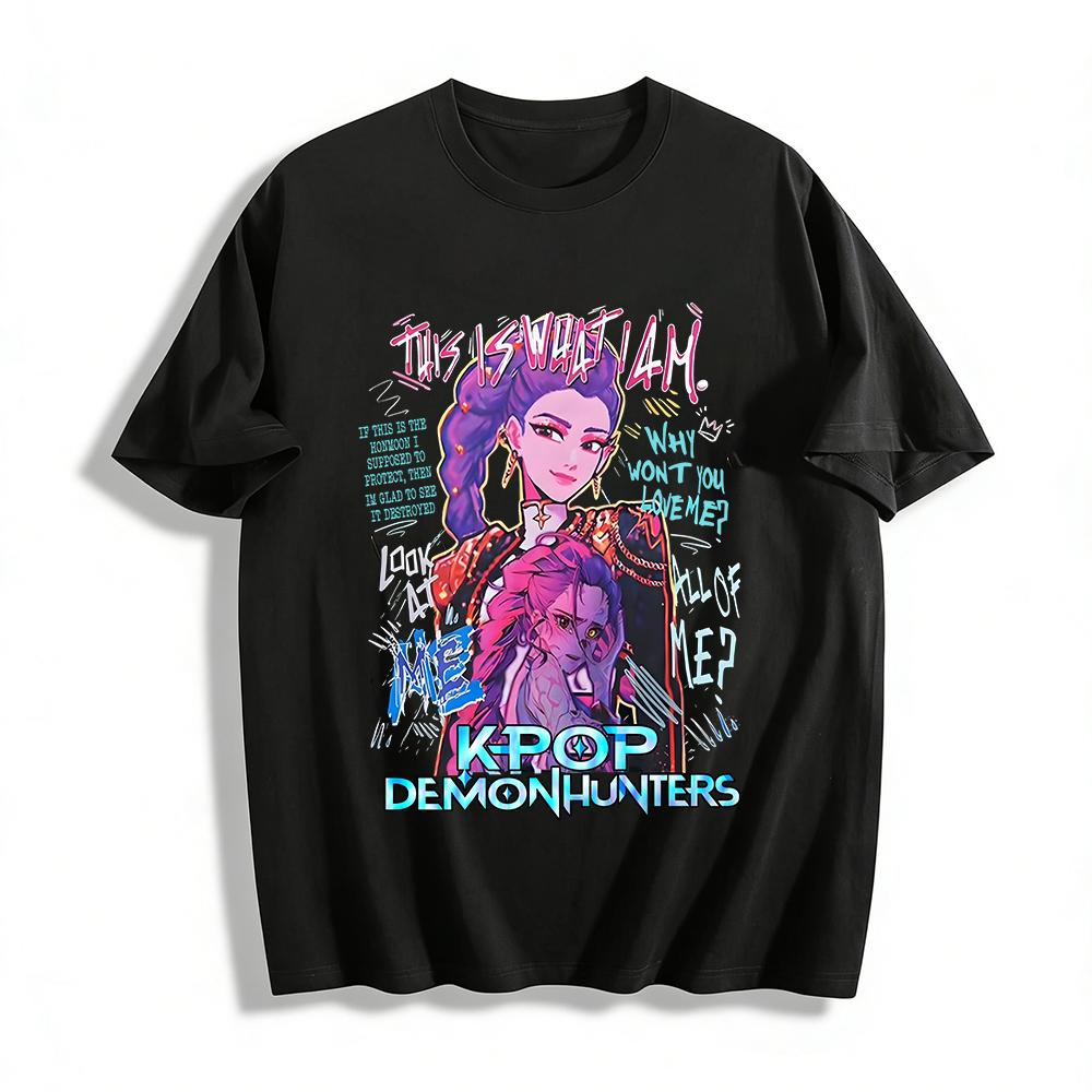 K-Pop Demon Hunters Graphic Tee This Is What I Am Print Top For Game Fans Streetwear Pure cotton T-shirt XXS
K-Pop Demon Hunters Graphic Tee This Is What I Am Print Top For Game Fans Streetwear Pure cotton T-shirt XXS