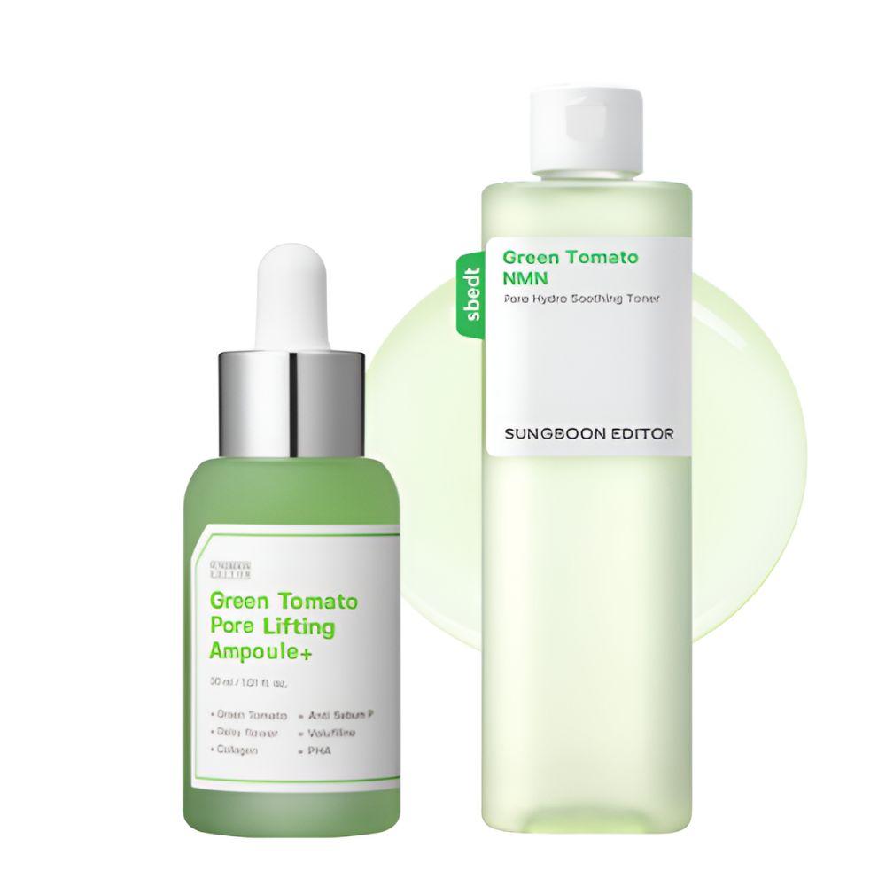 Sungboon Editor Green Tomato Pore Ampoule & Toner Set 30ml+350ml x 1
Sungboon Editor Green Tomato Pore Ampoule & Toner Set 30ml+350ml x 1