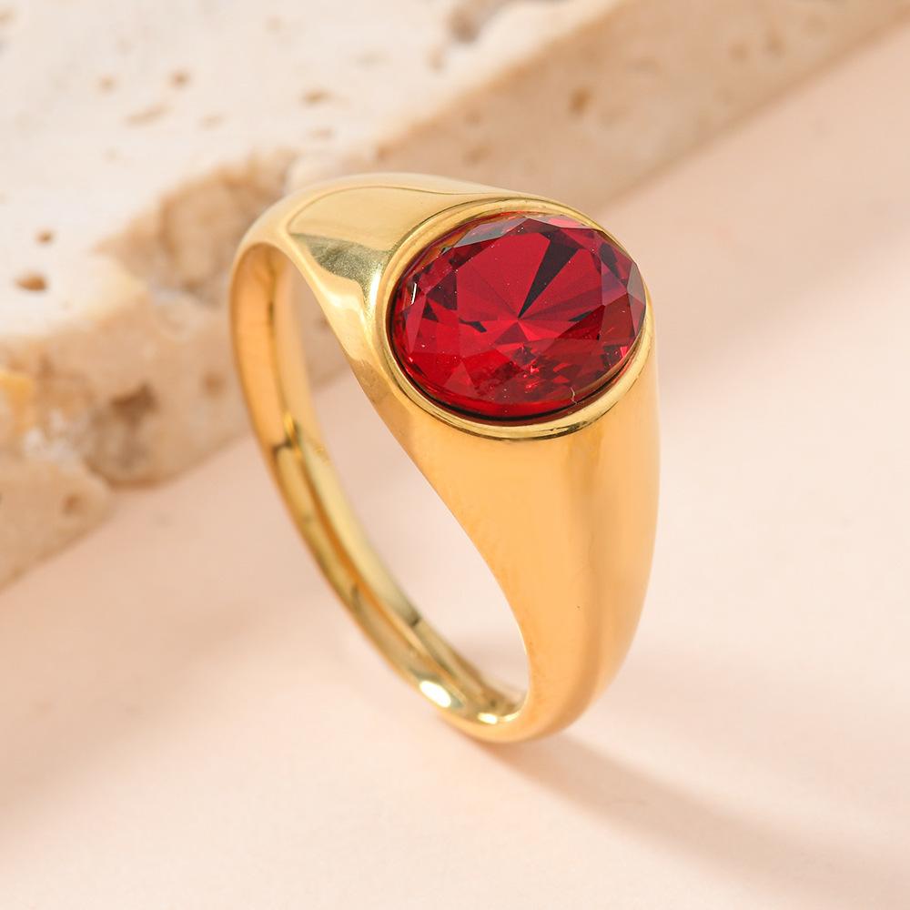1pc Romantic Golden Plated Oval Zircon Ring for Women Stainless Steel Ring Wedding/Engagement Jewelry 7size красный
1pc Romantic Golden Plated Oval Zircon Ring for Women Stainless Steel Ring Wedding/Engagement Jewelry 7size красный
