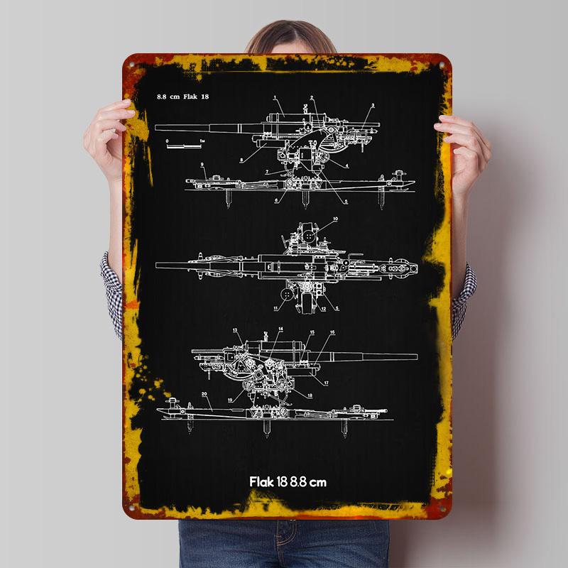 Flak 18 88 Cm Tin Plaque Poster Customized Wall Art Retro Vintage Metal Signs for Man Cave Apartment Decoration Room Coffee Bar 7.9x11.8In(20x30cm)
Flak 18 88 Cm Tin Plaque Poster Customized Wall Art Retro Vintage Metal Signs for Man Cave Apartment Decoration Room Coffee Bar 7.9x11.8In(20x30cm)