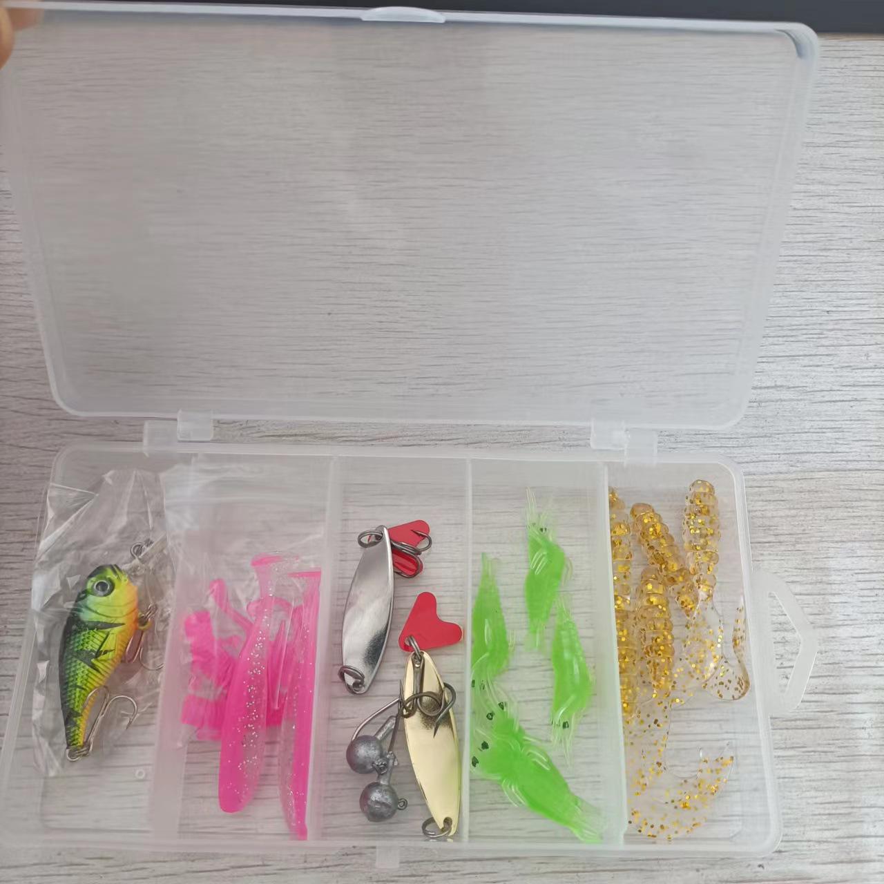 20-Piece Soft Lures Set: Grass Shrimp, Curl Tail, Jig Head, Spinner
20-Piece Soft Lures Set: Grass Shrimp, Curl Tail, Jig Head, Spinner